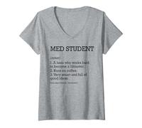 Donna Studente di Medicina Definizione del Lavoro Studente di Medicina Personalizzato Maglietta con Collo a V