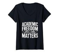 Donna Studioso di Supporto per la libertà accademica Maglietta con Collo a V