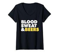 Donna Sudore Sangue E Birre Maglietta con Collo a V