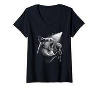 Donna Sugar Glider, cantante, cantante, amante degli animali Maglietta con Collo a V