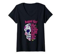 Donna Sugar Skull I Am The Storm August Girl Il Giorno dei Morti Maglietta con Collo a V
