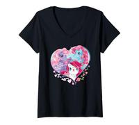 Donna Sugarberry Love Heart Throb & Sweet Tooth Maglietta con Collo a V