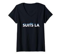 Donna Suits LA Logo Maglietta con Collo a V
