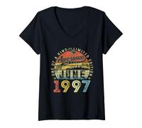Donna (sul Retro) 29 Edizione Limitata 1997 Giugno 29th Birthday Maglietta con Collo a V