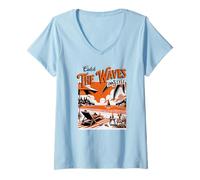 Donna Summer - Catch The Waves in Style, Orange Maglietta con Collo a V