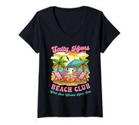 Donna Summer Salty Moms Club Funny Mama Vacation Girls Trip Maglietta con Collo a V
