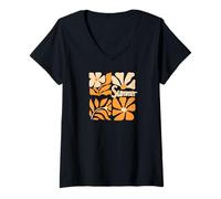 Donna Summer Sunkissed Petals, Grafica a Forma di Fiore Ispirata alla Natura Maglietta con Collo a V