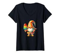 Donna Summer Teacher Gnome With Popsicle For Ice Cream Lovers Maglietta con Collo a V