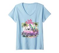 Donna Summer Vibes - Maglietta da nuoto colorata per donne e ragazze Maglietta con Collo a V