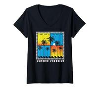 Donna Summer Vibes, Summer Paradise, Take Me To The Beach Maglietta con Collo a V