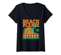 Donna Summer vibes Sunset Wave Beach Sea sunshine Summer Maglietta con Collo a V