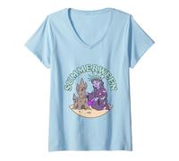 Donna Summerween Art La spettrale Lady Liberty Sandcastle Maglietta con Collo a V