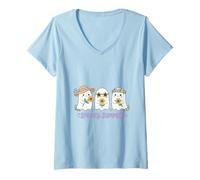 Donna Summerween Art Spooky Summer Ghosts Carini Kawaii Maglietta con Collo a V