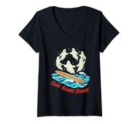 Donna Summerween Art - Tavola da Surf Seance Halloween Maglietta con Collo a V