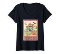 Donna Summerween Hot Ghoul Girl Summer Funny Cute Tarocchi Card Women Maglietta con Collo a V