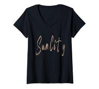 Donna Sun City Arizona Vintage design elegante Maglietta con Collo a V