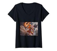 Donna Sun Wukong, dio guerriero scimmia nella mitologia cinese Maglietta con Collo a V
