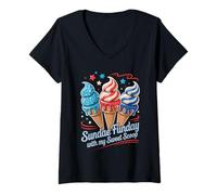 Donna Sundae Funday con My Sweet Scoop Maglietta con Collo a V