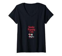 Donna Sunday Running Club Vintage Jogger Estetica Maglietta con Collo a V