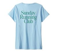Donna Sunday Running Club X Jogger Jogging Runner Fitness Gym Back Maglietta con Collo a V