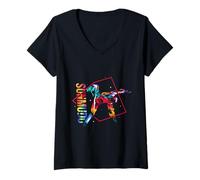 Donna Sunmudo Design Colorato - Armonia coreana tra arti marziali Maglietta con Collo a V