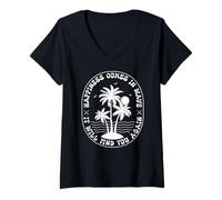 Donna Sunshine Paradise Summer Vibes Here Comes The Sun Maglietta con Collo a V
