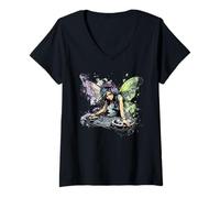 Donna Suoni incantevoli con Fairy DJ Look Maglietta con Collo a V
