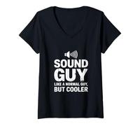 Donna Suono Guy come un ragazzo normale Ingegnere audio Maglietta con Collo a V