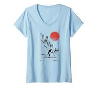 Donna SUP Surf Stand Up Paddle Board Surfing Supboard SUP Maglietta con Collo a V