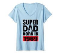 Donna Super Dad Born in 1969 Compleanno di papà 1969 Compleanno 1969 Maglietta con Collo a V