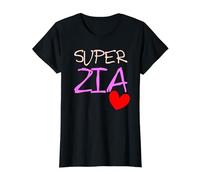 Donna Super Zia Amore Cuore Migliore Zia del Mondo Maglietta