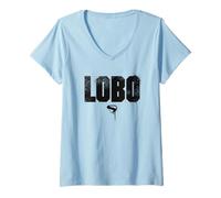 Donna SuperGirl 2026 Lobo Logo Maglietta con Collo a V