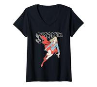 Donna SuperGirl in Flight Maglietta con Collo a V