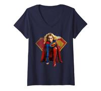 Donna SuperGirl | Merch Ufficiale DC Comics | WBSGR03 Maglietta con Collo a V