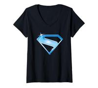 Donna Superman (2025) Blue Shield Maglietta con Collo a V