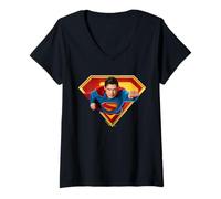 Donna Superman (2025) Flying Over S-Shield Maglietta con Collo a V
