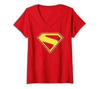 Donna Superman (2025) Gold Shield Maglietta con Collo a V