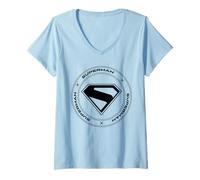 Donna Superman (2025) Shield And Circle Maglietta con Collo a V