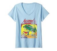 Donna Superman Action Comics Maglietta con Collo a V