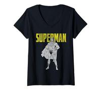 Donna Superman Classic Stance Maglietta con Collo a V