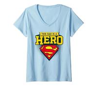 Donna Superman Father's Day This Dad Is A Hero Maglietta con Collo a V