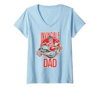 Donna Superman Invincible Dad Maglietta con Collo a V