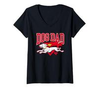 Donna Superman Krypto Super Dog Dad Maglietta con Collo a V