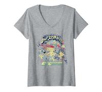 Donna Superman Lex Luthor Super Eroe Cattivo Tendenza DC Comics Maglietta con Collo a V