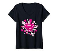 Donna Superman Love Burst Maglietta con Collo a V