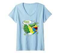 Donna Superman Peace on Earth Maglietta con Collo a V