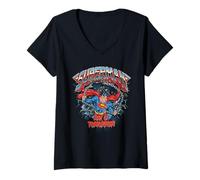 Donna Superman Rock Band Maglietta con Collo a V