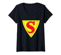 Donna Superman Shield 1939 Maglietta con Collo a V