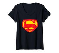 Donna Superman Shield 1970 Maglietta con Collo a V