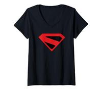 Donna Superman Shield 1996 Maglietta con Collo a V